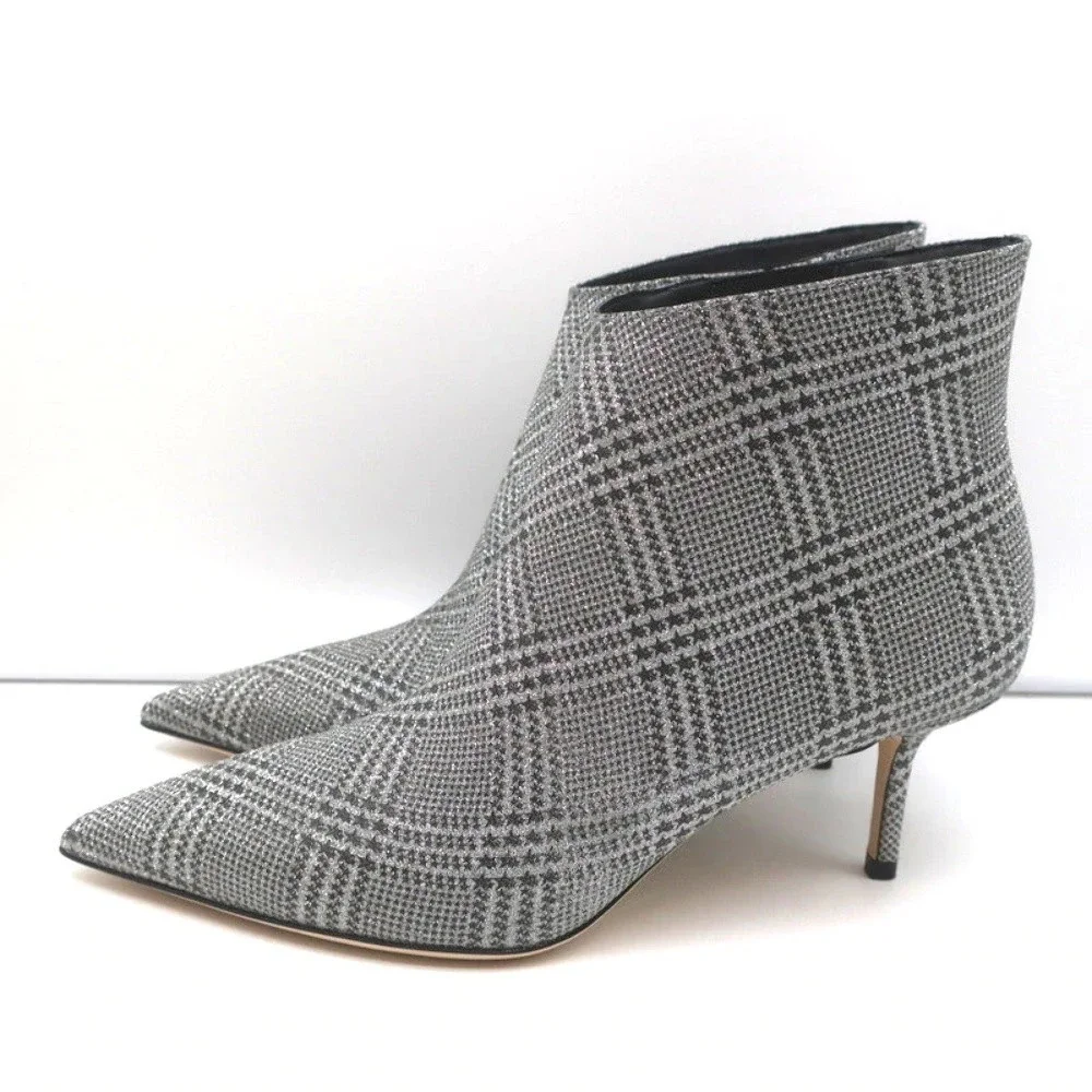 Jimmy Choo Marinda 65 Ankle Boots Silver Glitter Prince of Stars Size 37 NEW - Picture 6 of 10